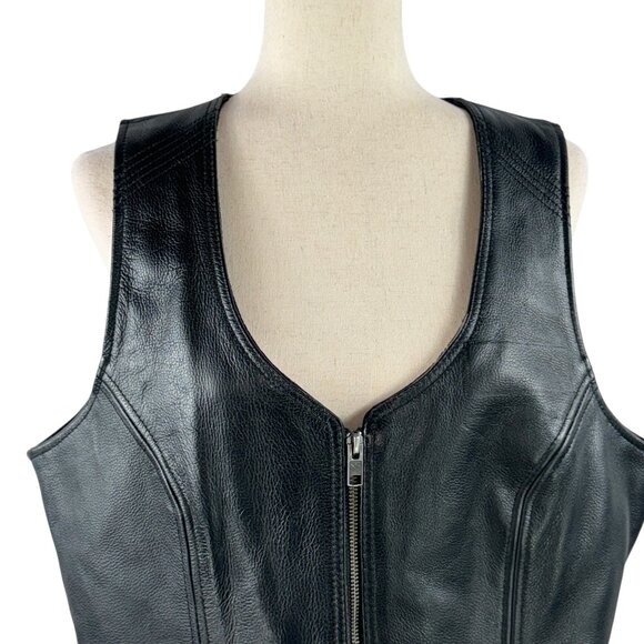MIKWAUKEE LEATHER Diamond Black Motorcycle Vest Performance Apparel Unis… - Picture 7 of 12